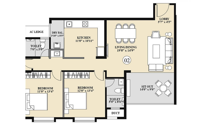 Kolte Patil Verve Goregaon West 1 BHK Plan
